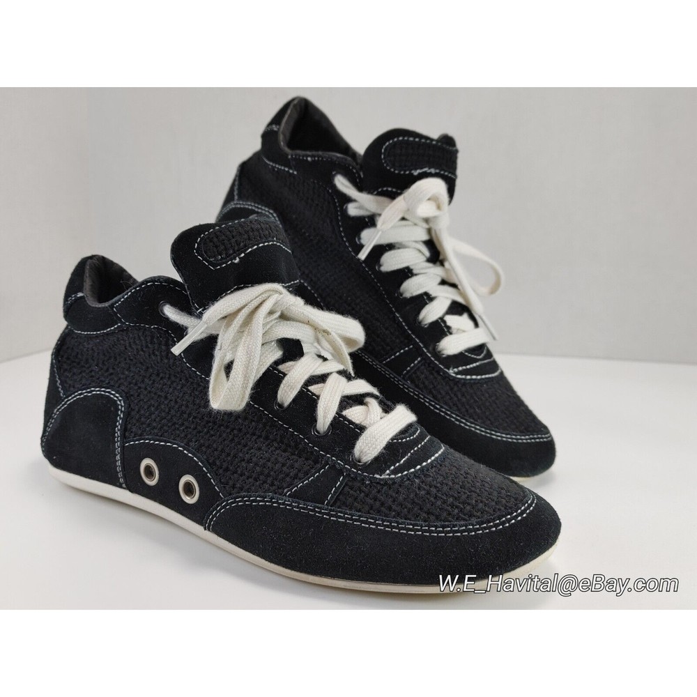 Volatile Kicks® Black Suede and Mesh Boxing Fashion Sneakers Women's Size US 7.5
